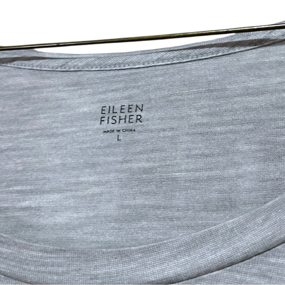 Eileen Fisher Silk Cotton Blend 3/4 Sleeve Tee Large - Picture 3 of 6